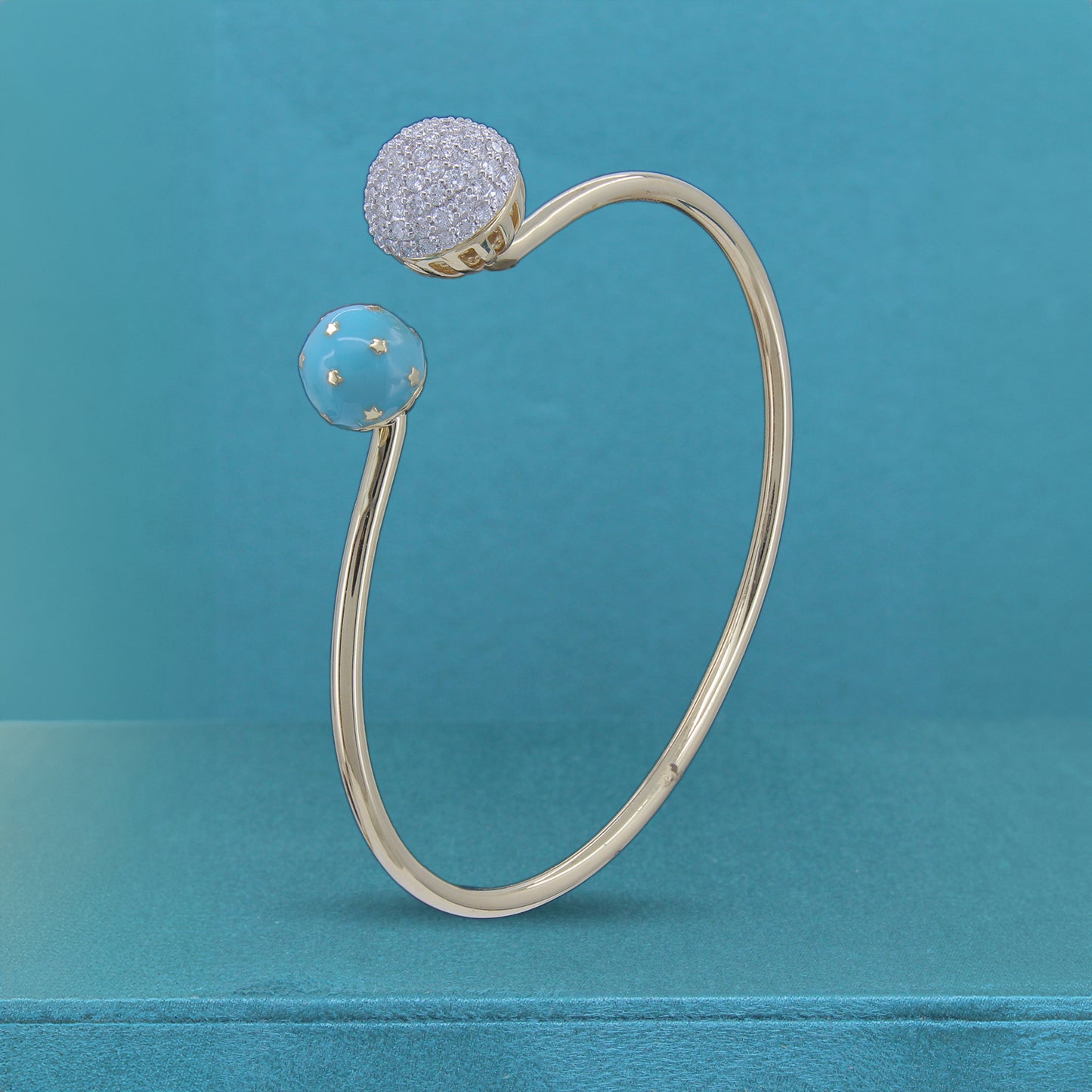 Eloré Enamel Diamond Flexible Bracelet