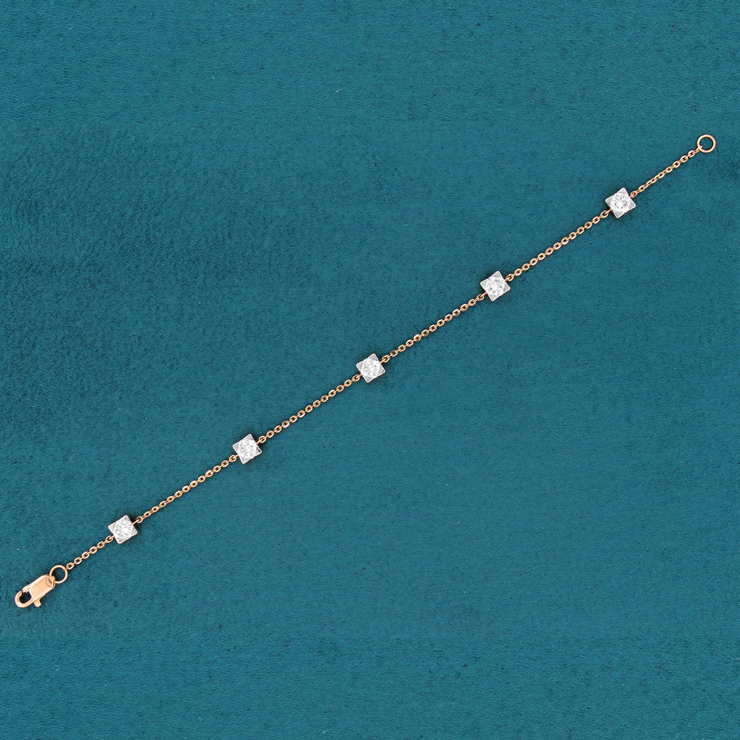 Avira Five Stone Diamond Station Bracelet