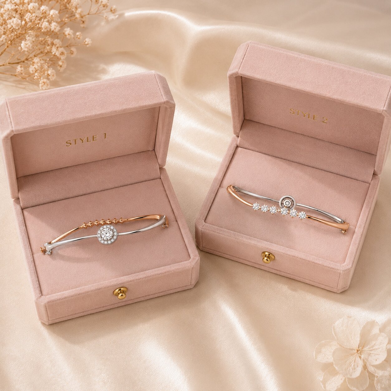 Convertible diamond bracelet with dual styling options