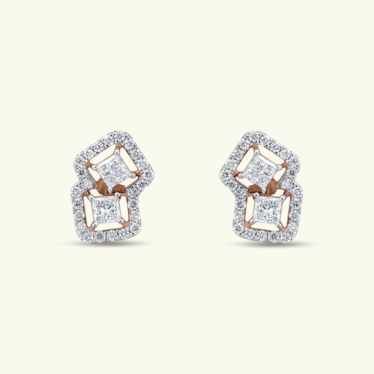 Sira Halo Diamond Stud Earrings