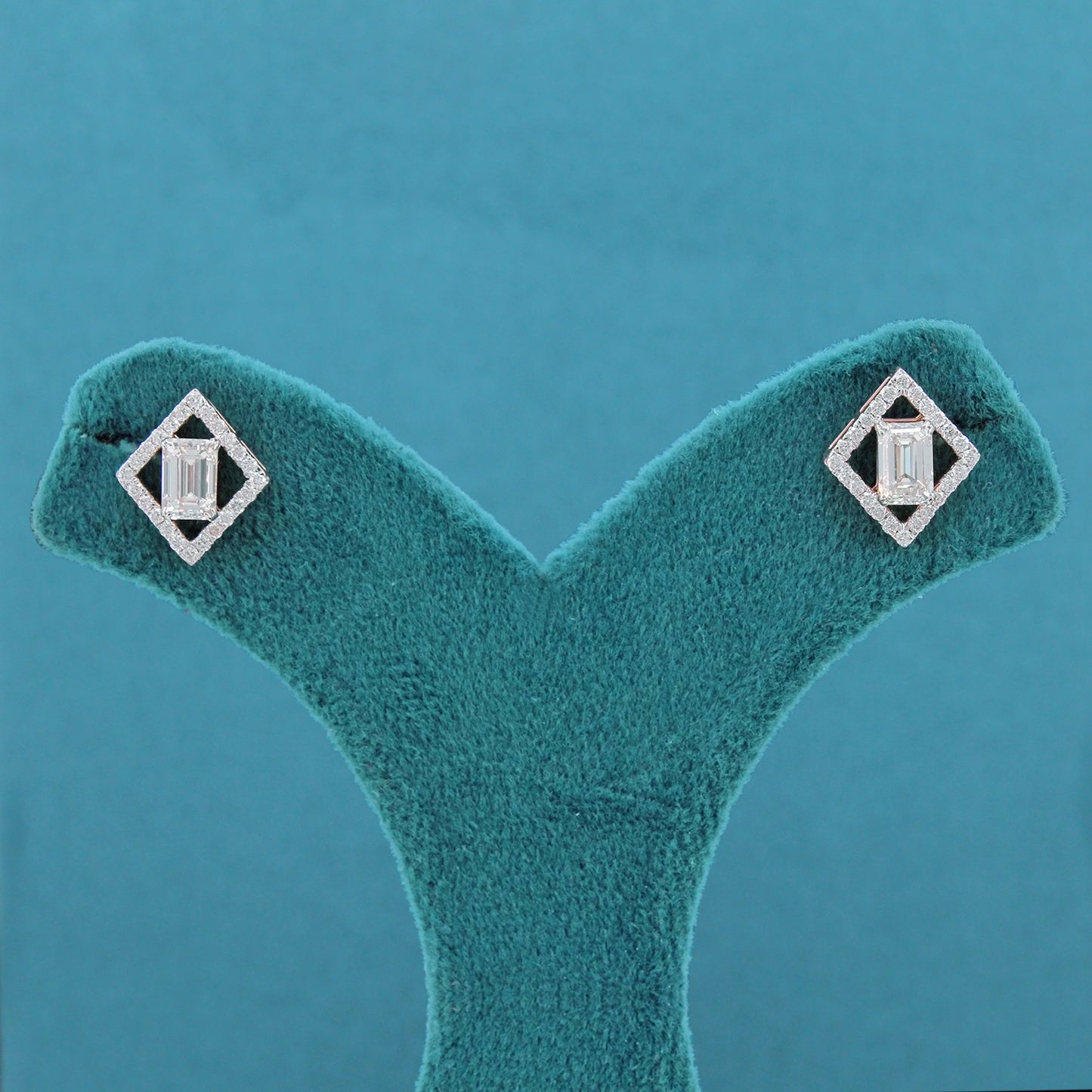 Calora Halo Diamond Stud Earrings