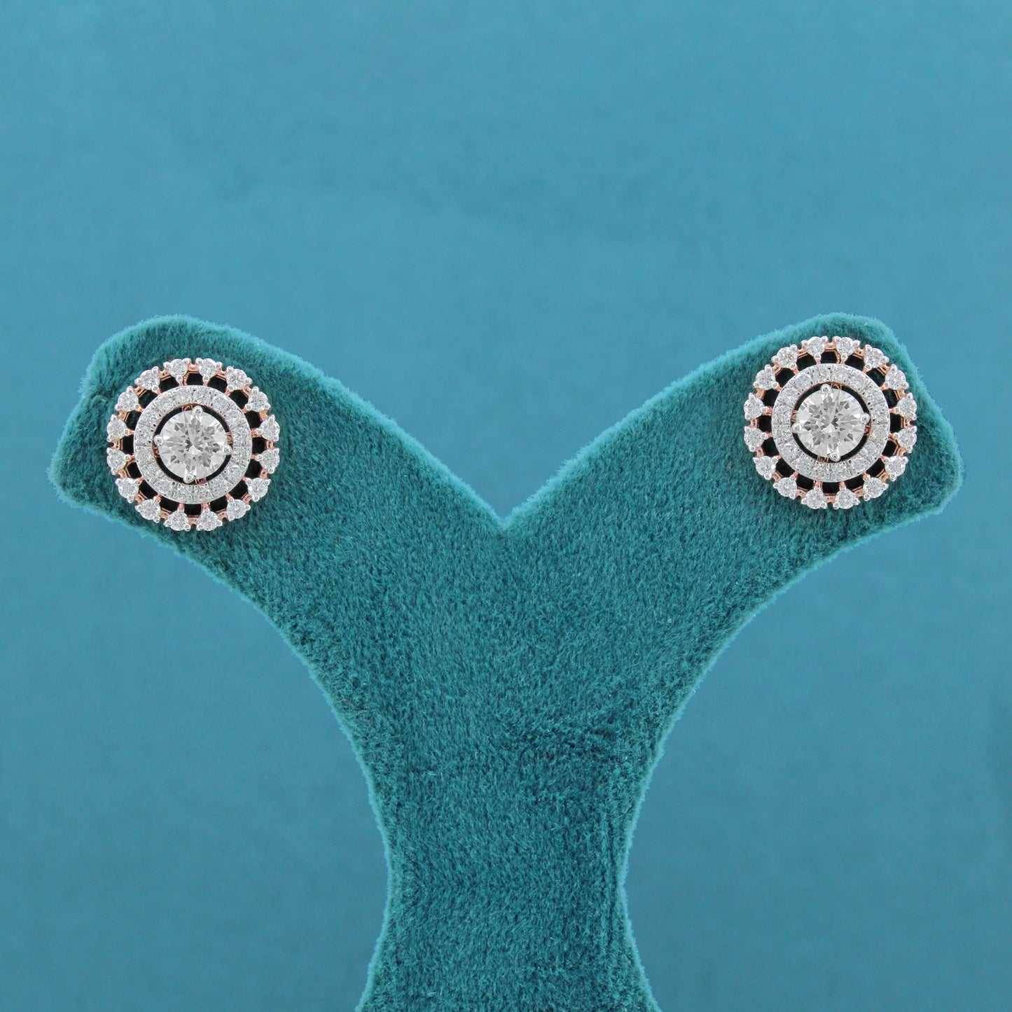 Nerya Halo Diamond Stud Earrings