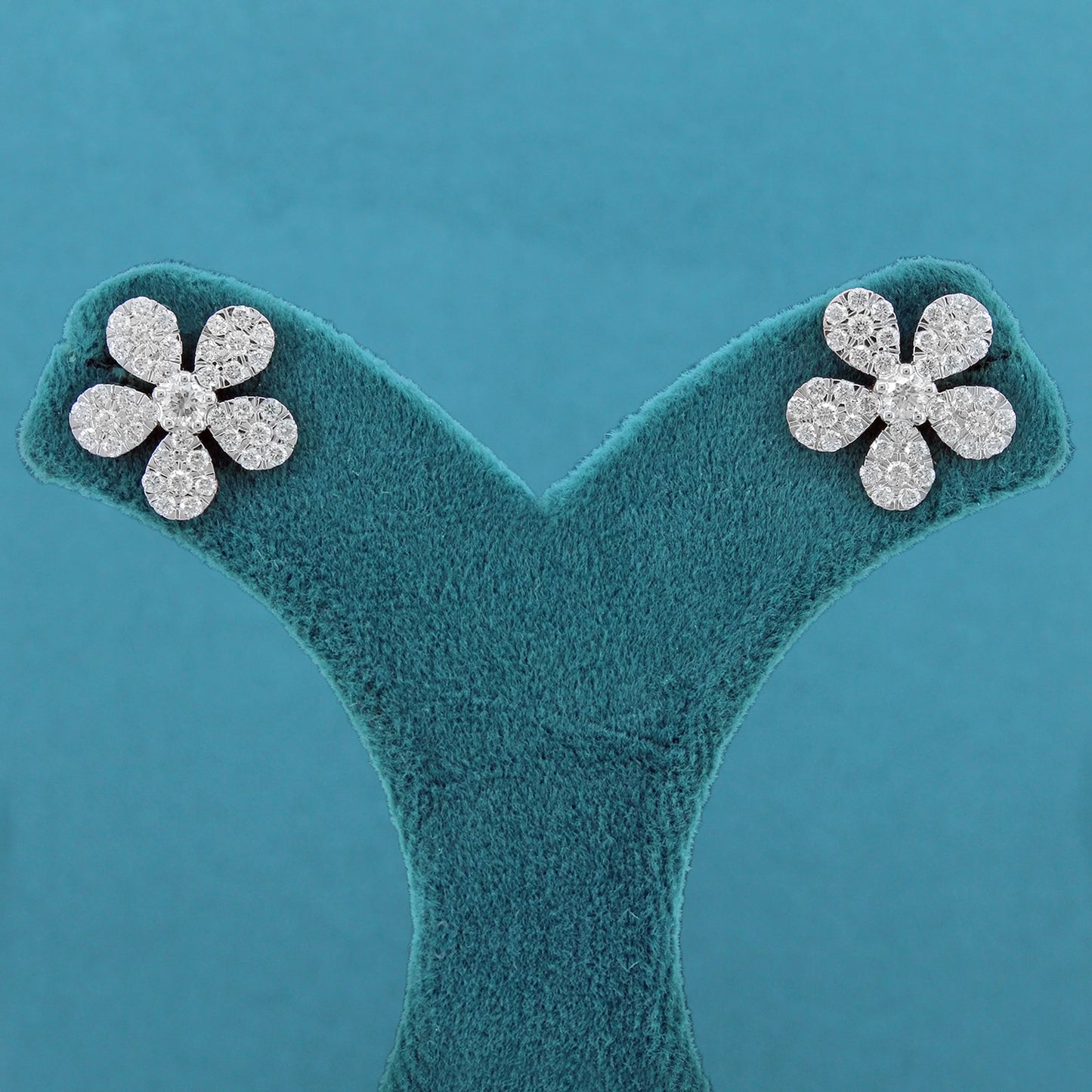 Calynne Floral Diamond Stud Earrings