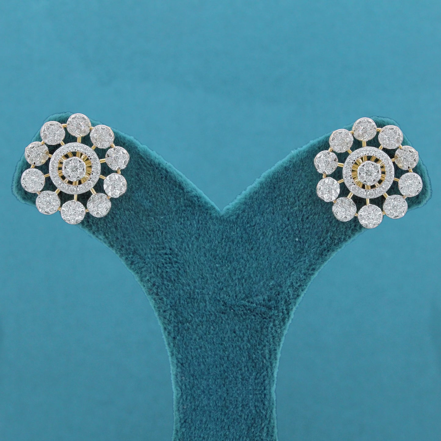 Virelle Halo Diamond Stud Earrings