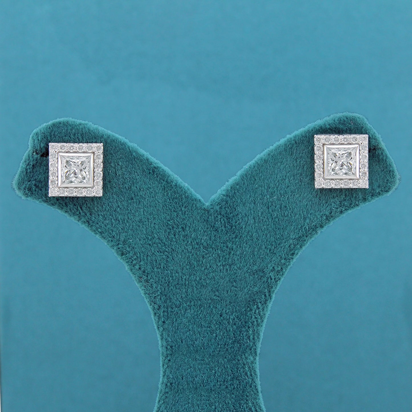 Dareen Halo Diamond Stud Earrings