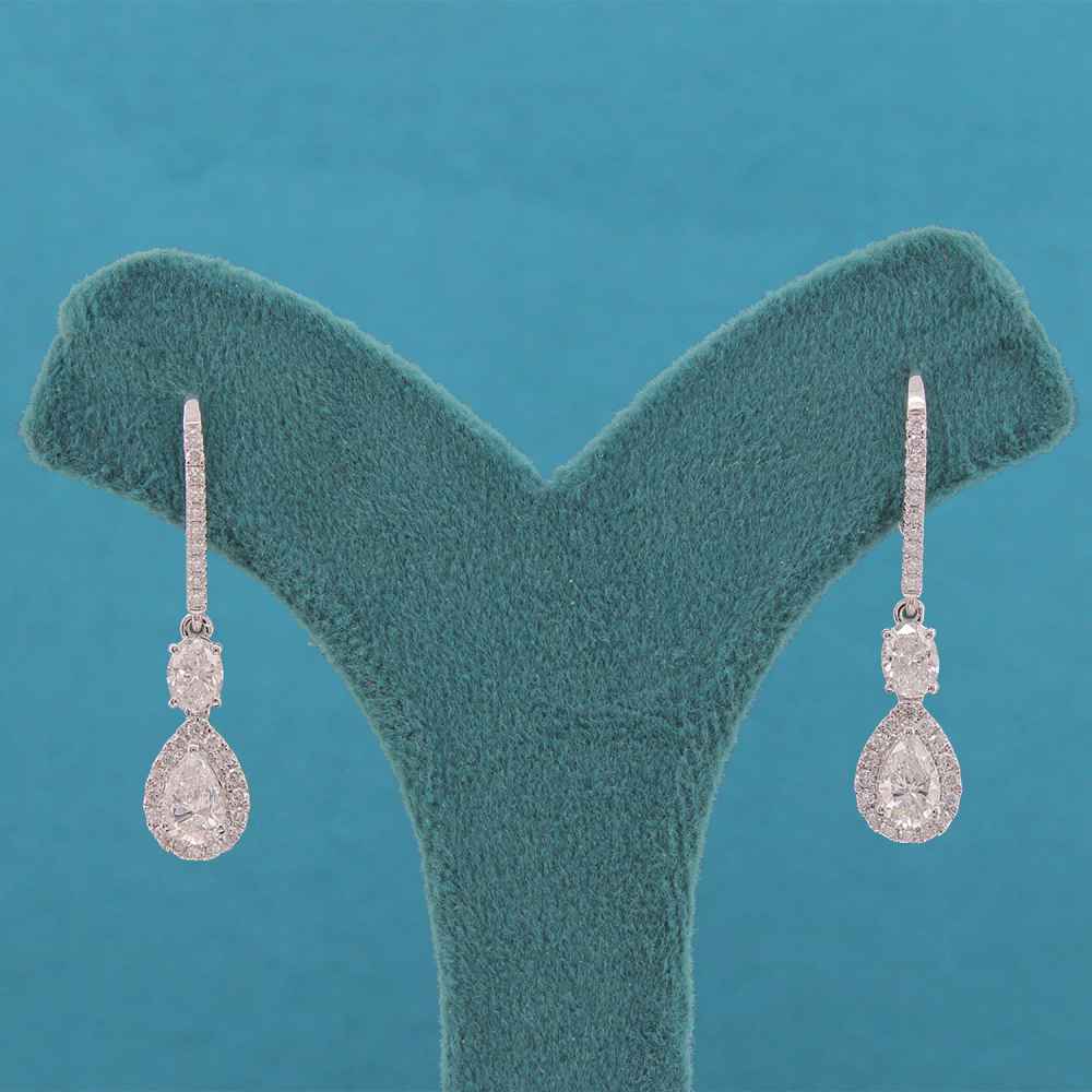 Solvienne Halo Diamond Drop Earring
