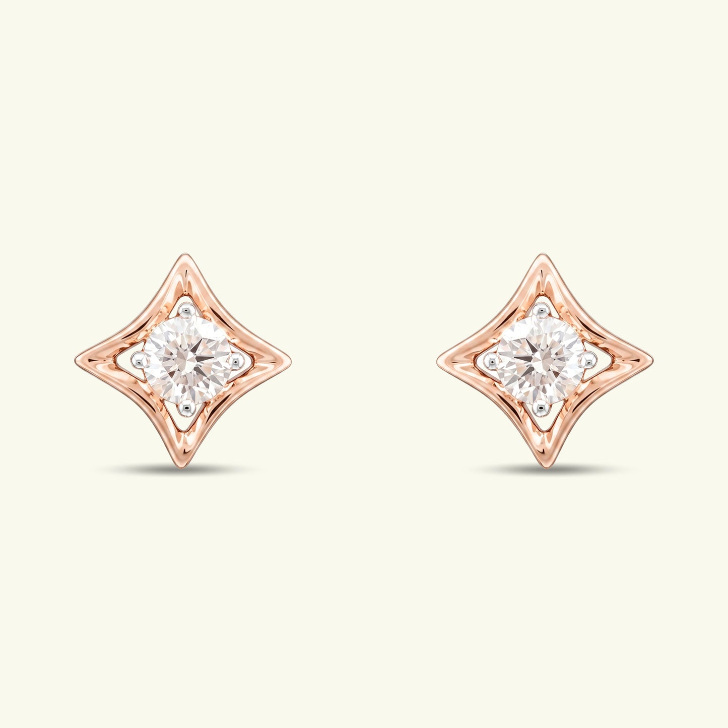 Lunitha Solitaire Diamond Stud Earrings