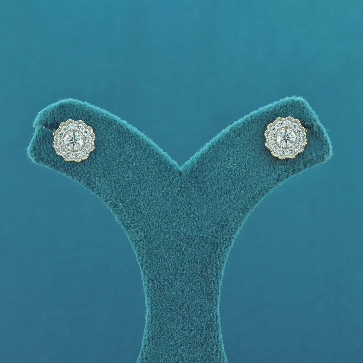 Elaris Halo Diamond Stud Earrings