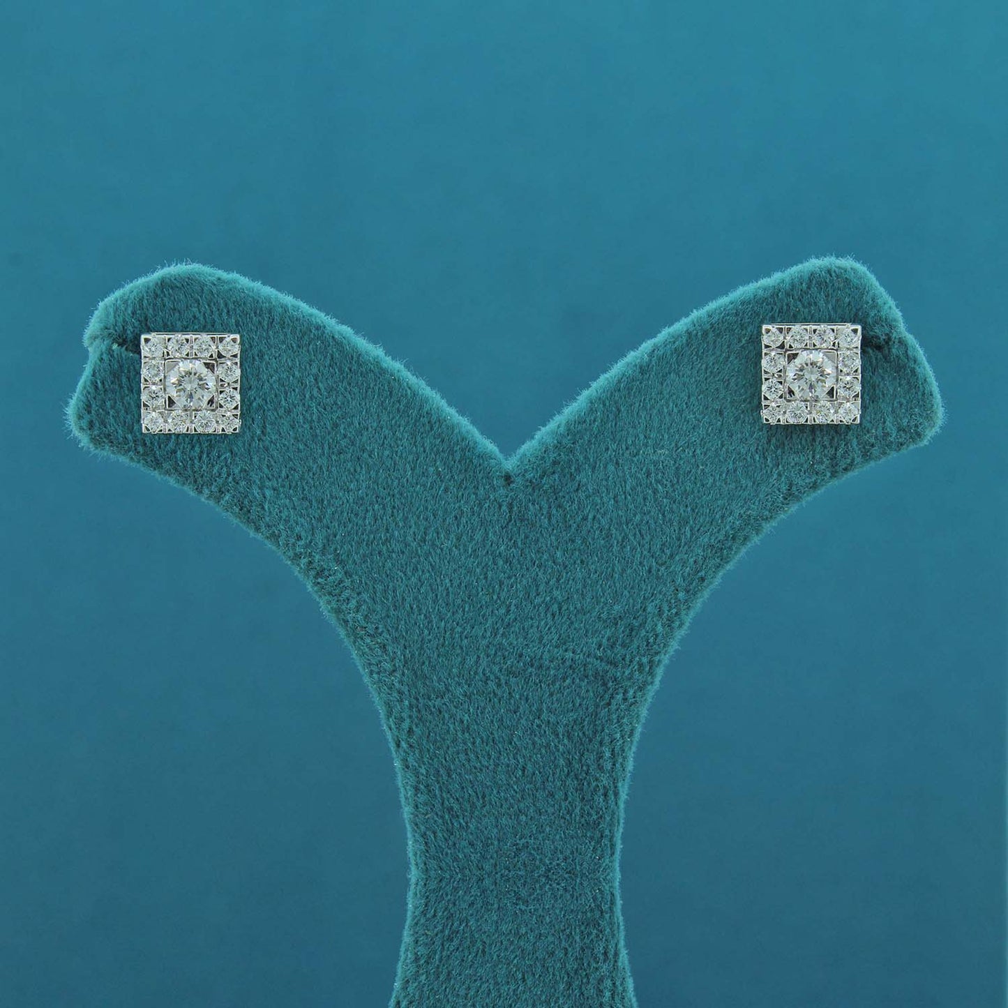 Theris Halo Diamond Stud Earrings