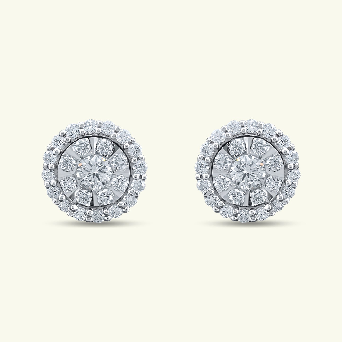 Thesia Halo Diamond Stud Earrings