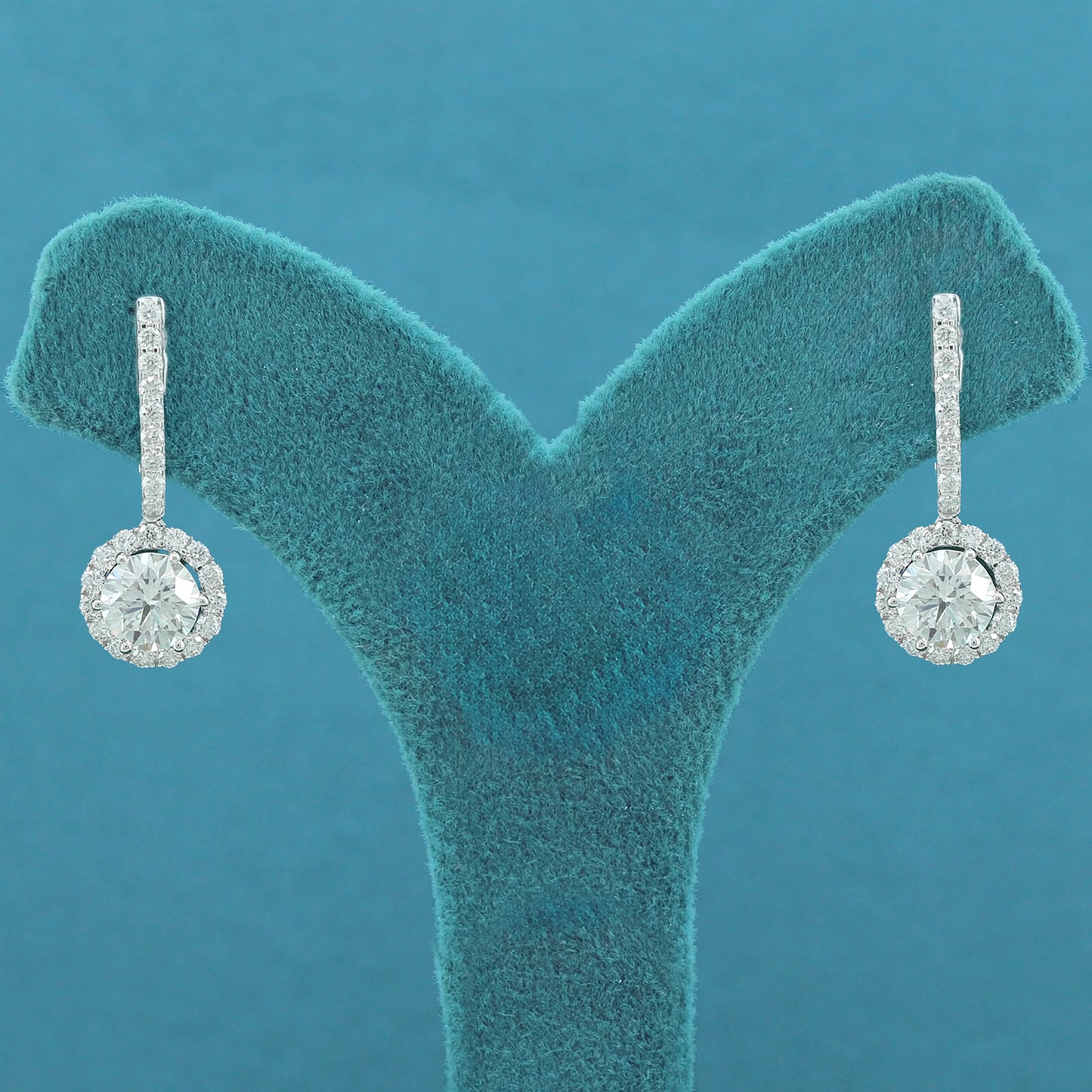 Orlaya Halo Diamond Drop Earring