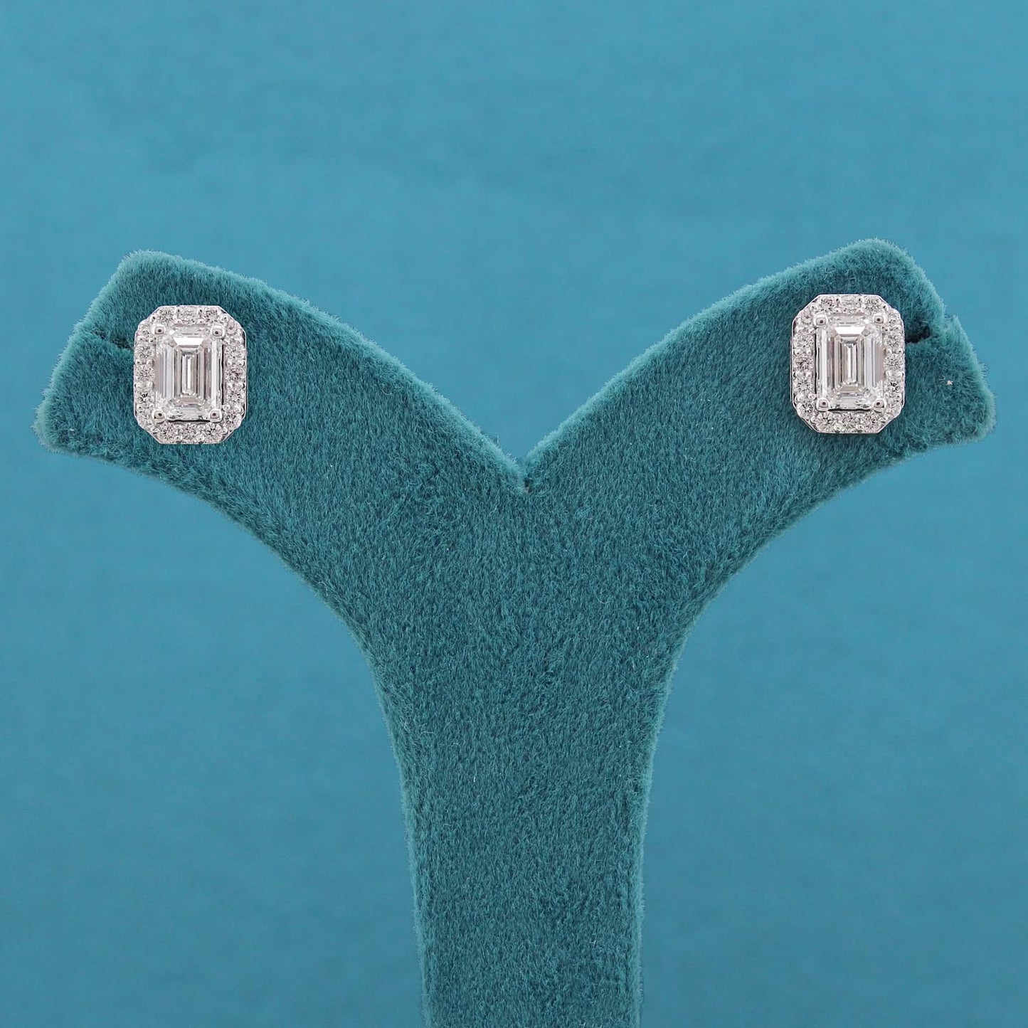 Kiora Halo Diamond Stud Earrings