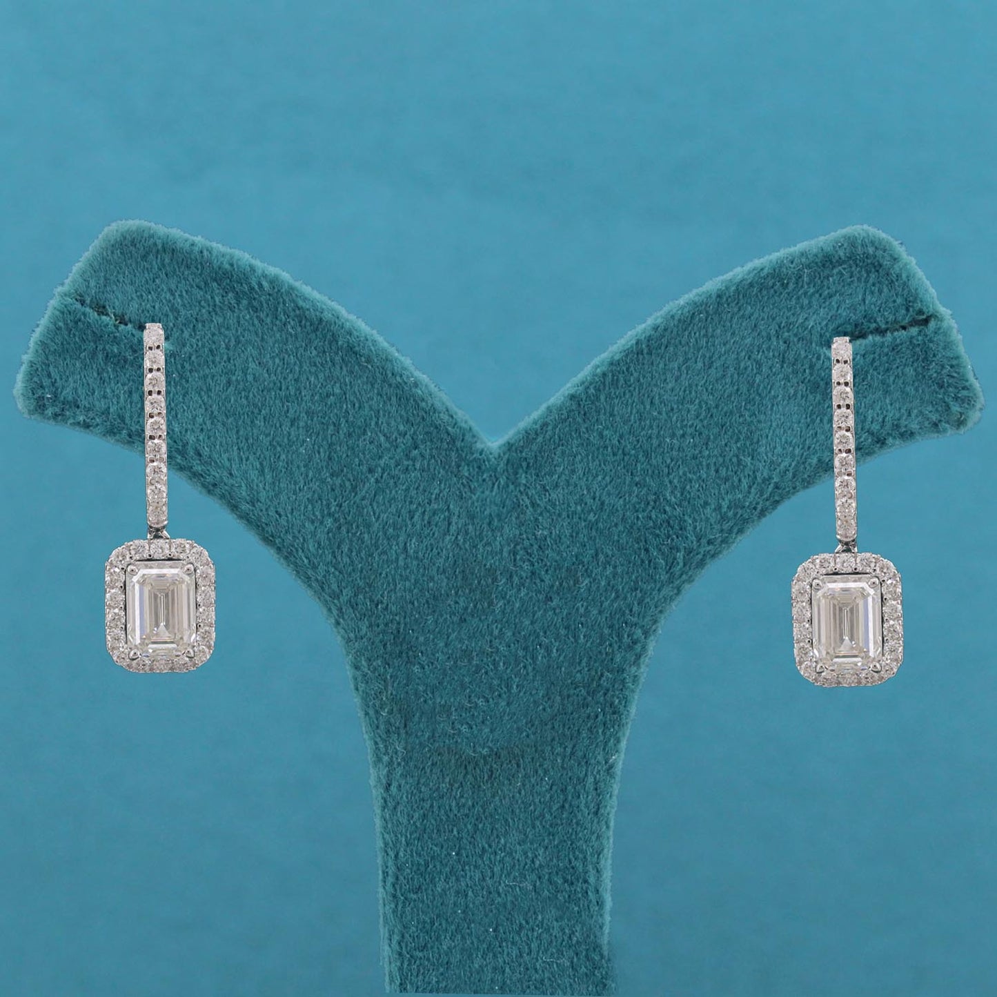 Virenna Halo Diamond Drop Earring