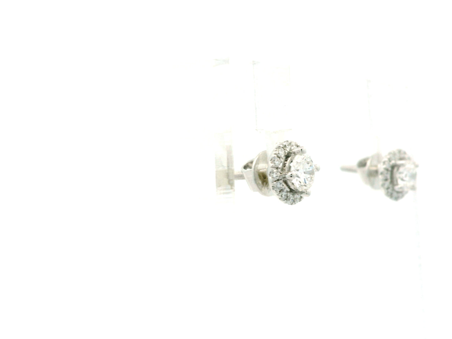 Amira Halo Diamond Stud Earrings
