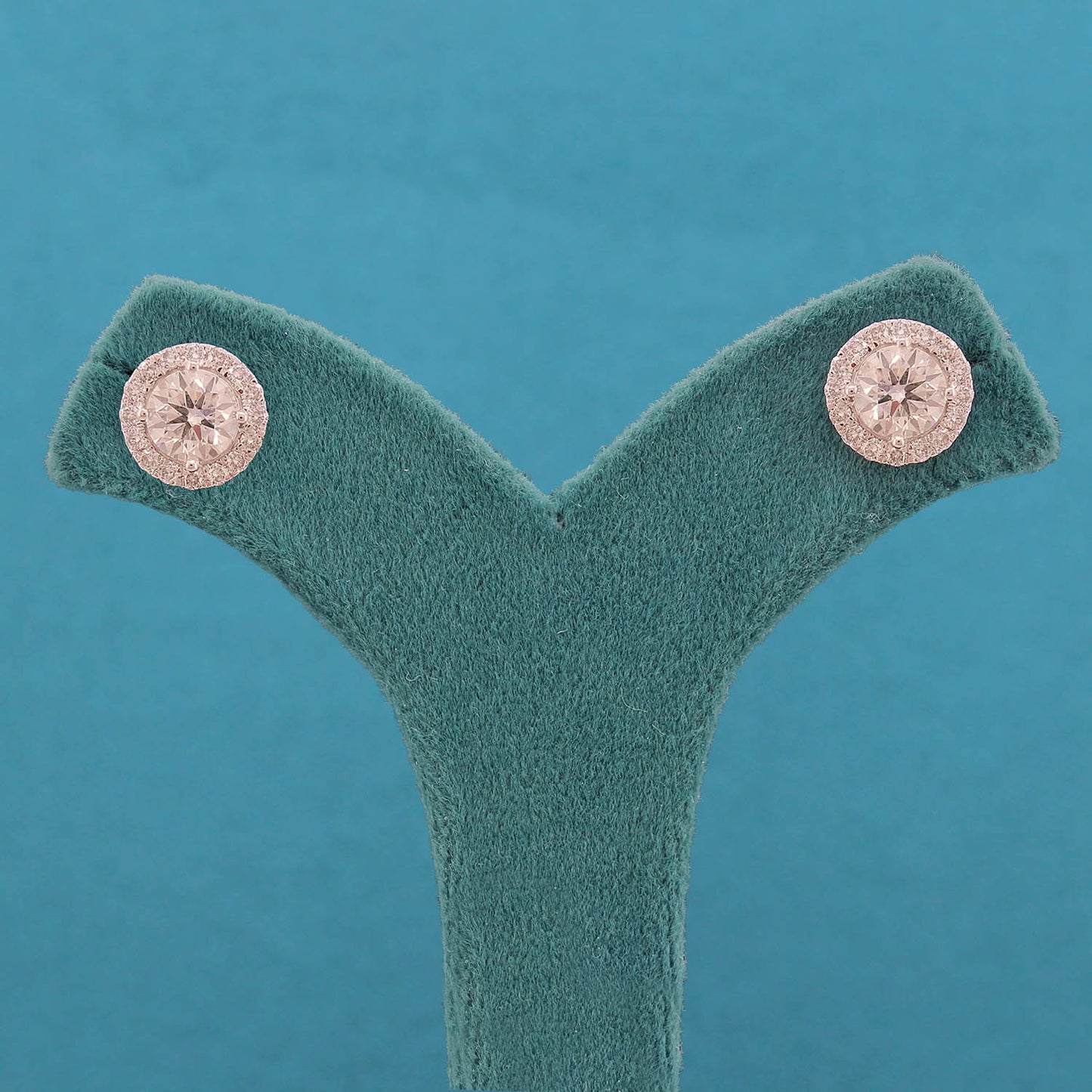 Esmira Halo Diamond Stud Earrings