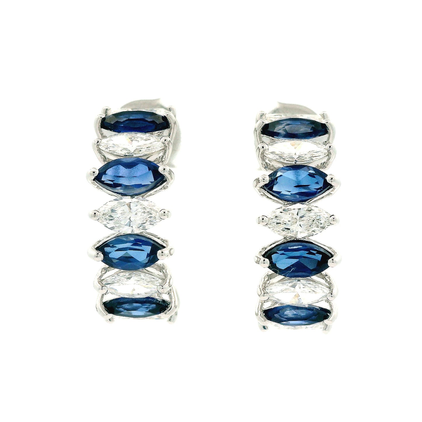 Erivelle Coloured Stone Diamond Hoop Earrings