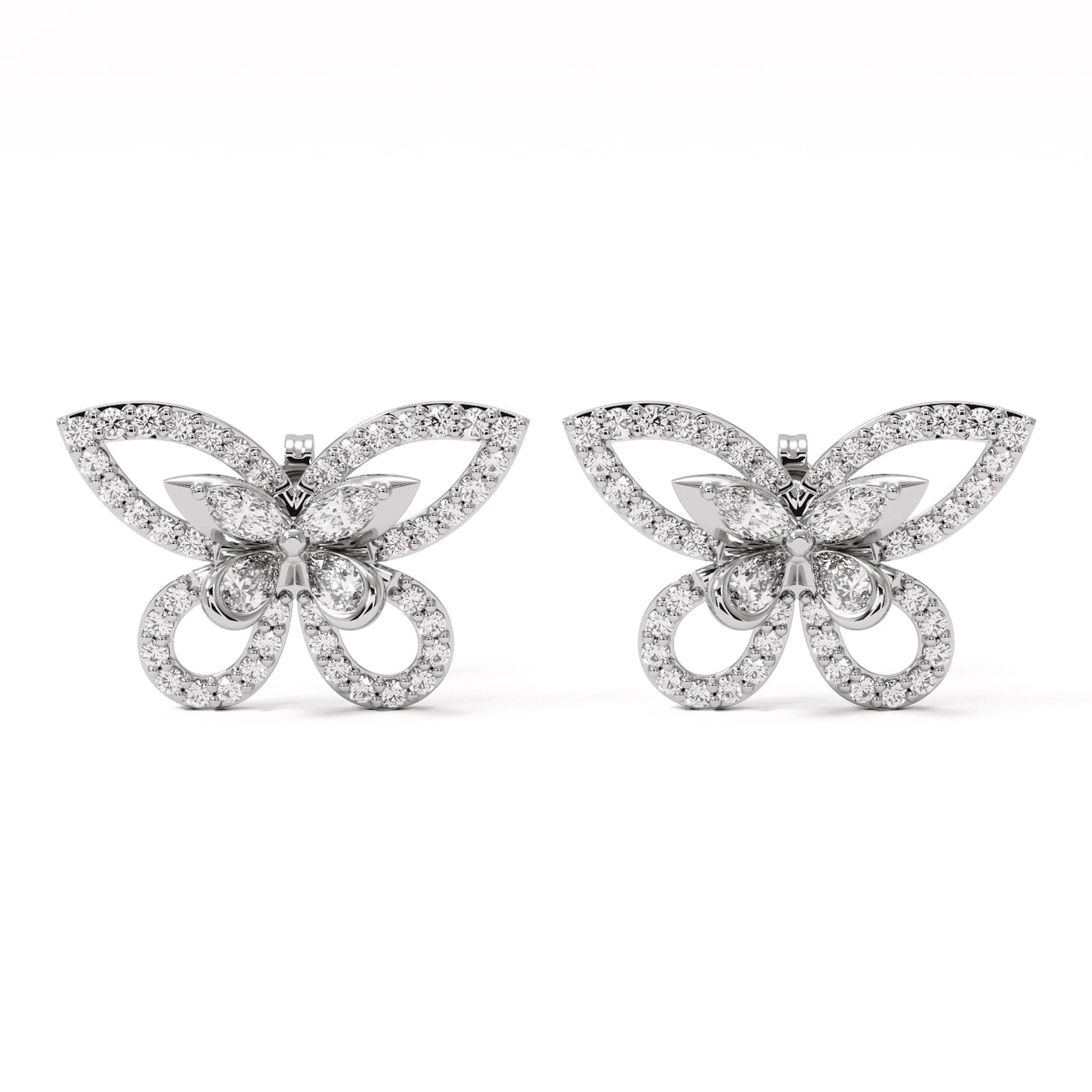 Elara Wing Diamond Stud Earrings