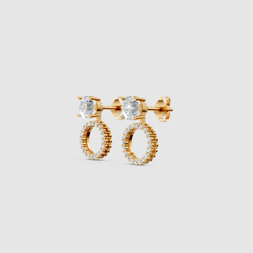Celestria Solitaire Jacket Earrings