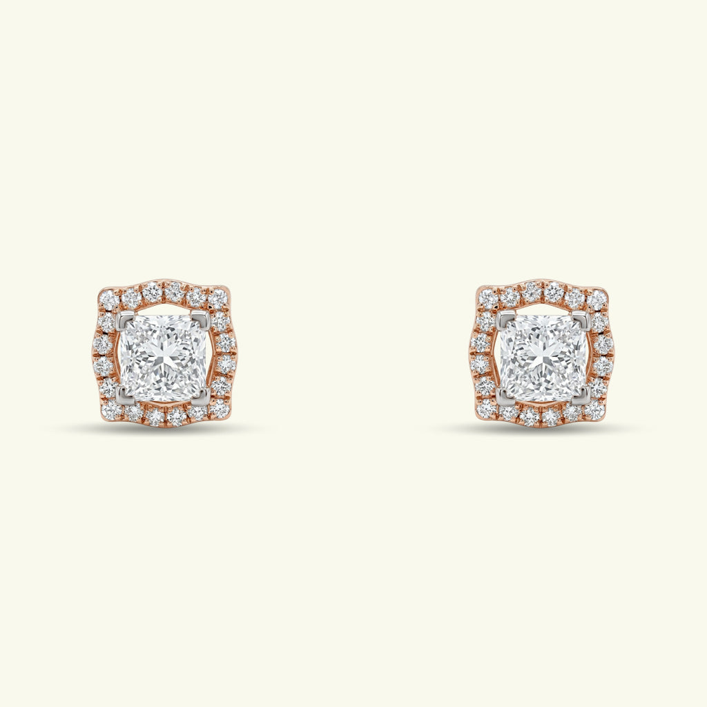 Elvyn Halo Diamond Earrings