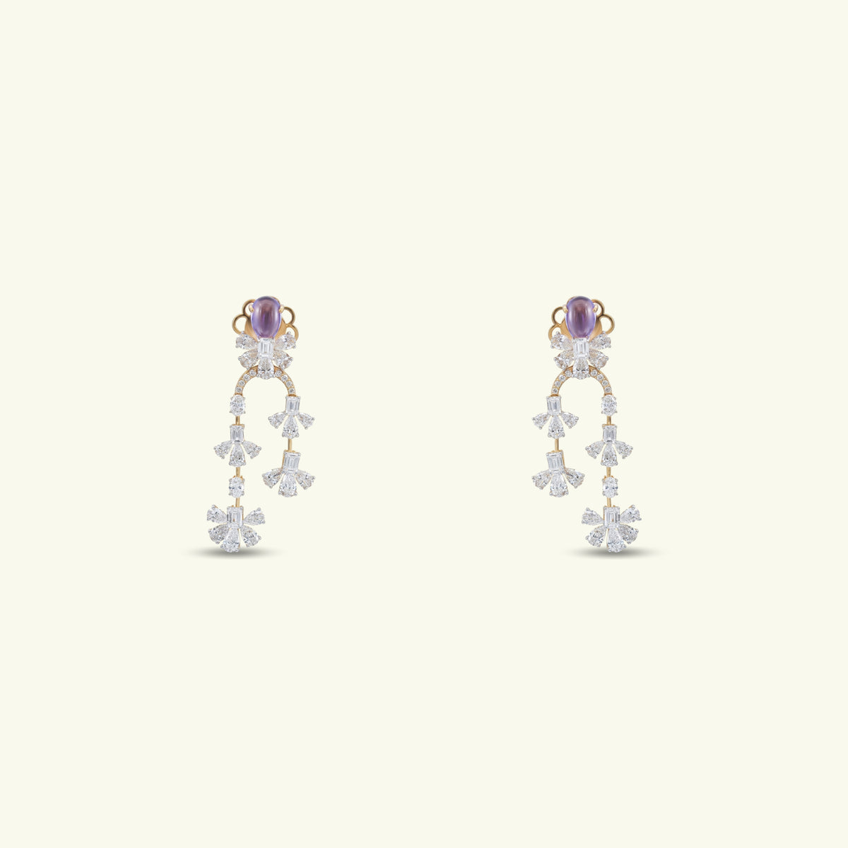 Amethyst Waltz Diamond Earrings