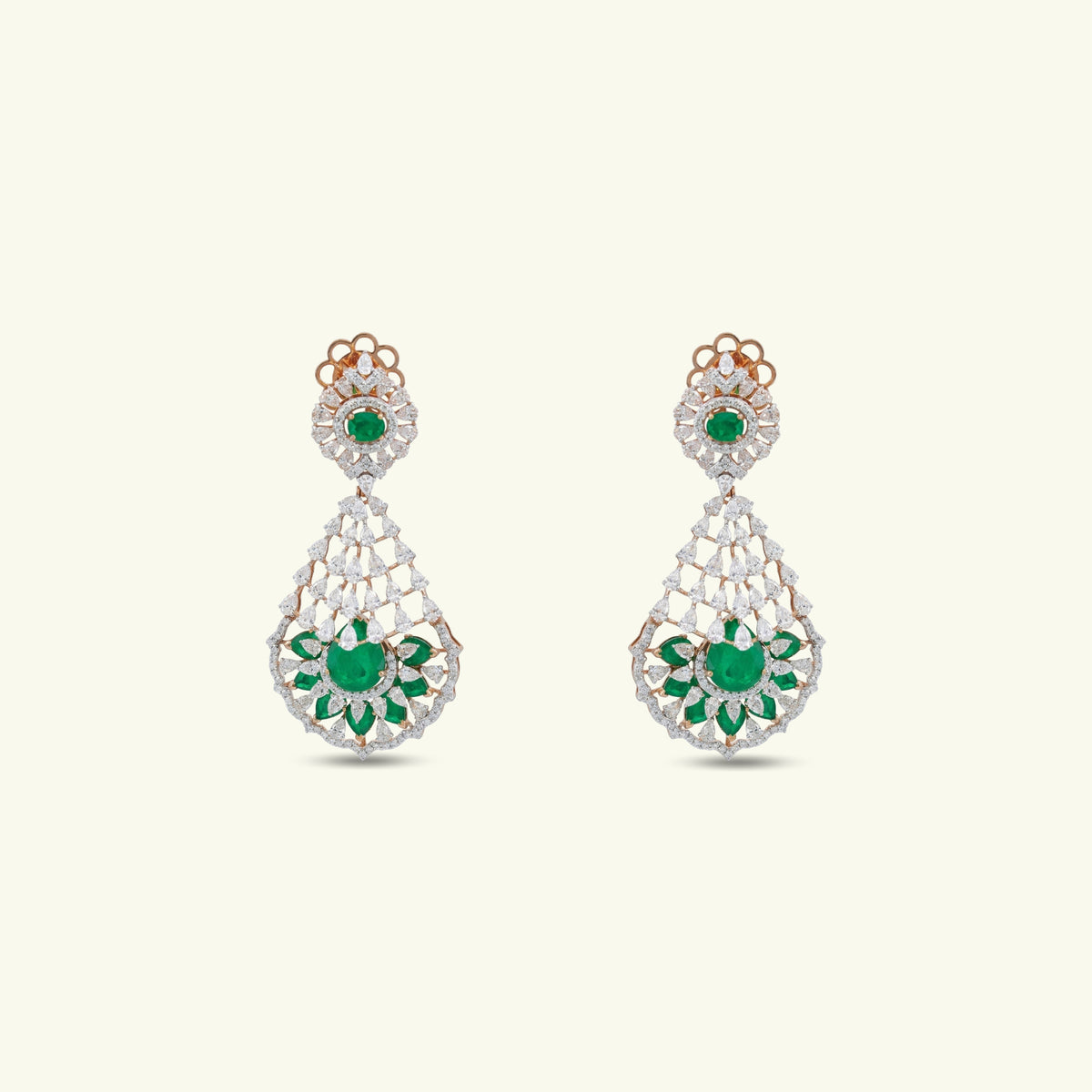 Mehrunisa Emerald Diamond Earrings