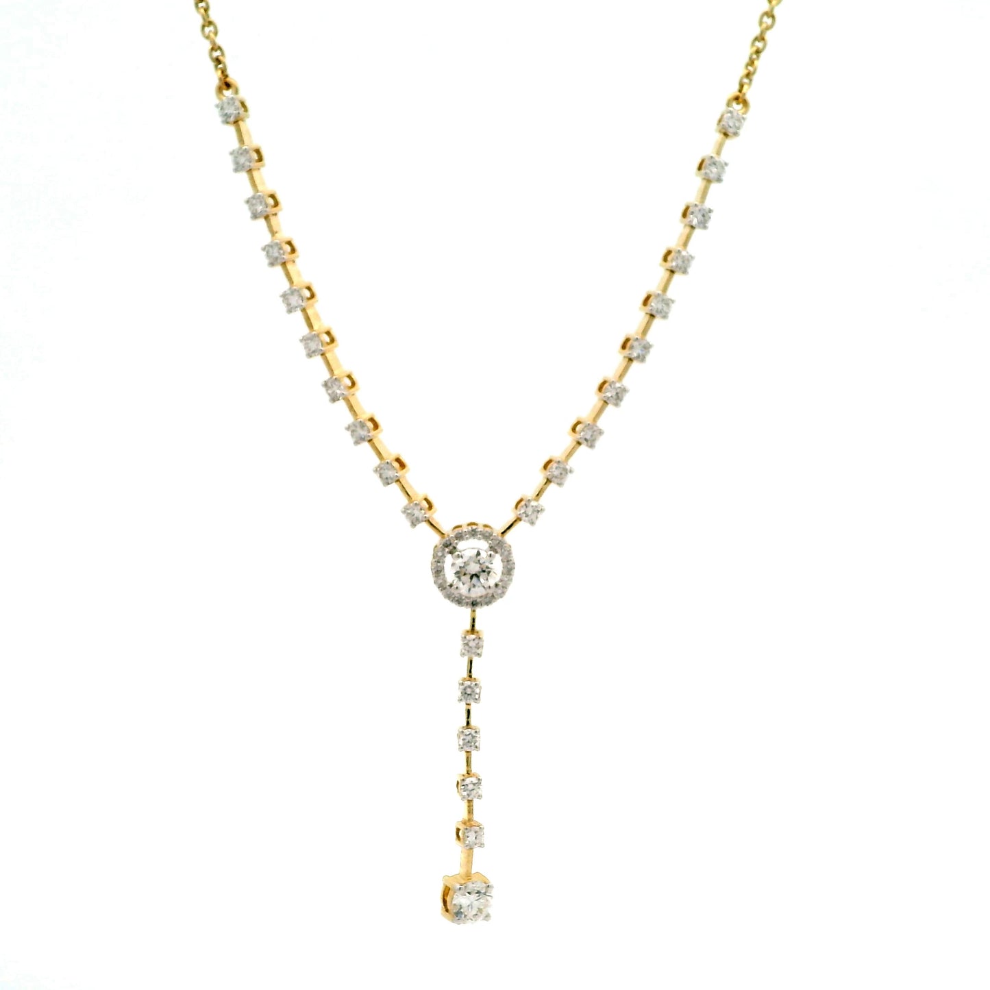 Zamira Halo Diamond Lariat Necklace