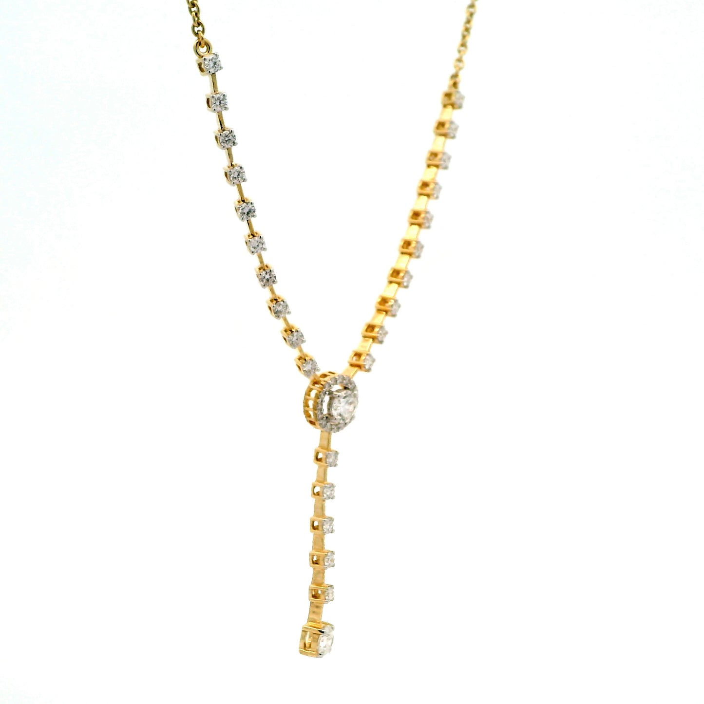 Zamira Halo Diamond Lariat Necklace