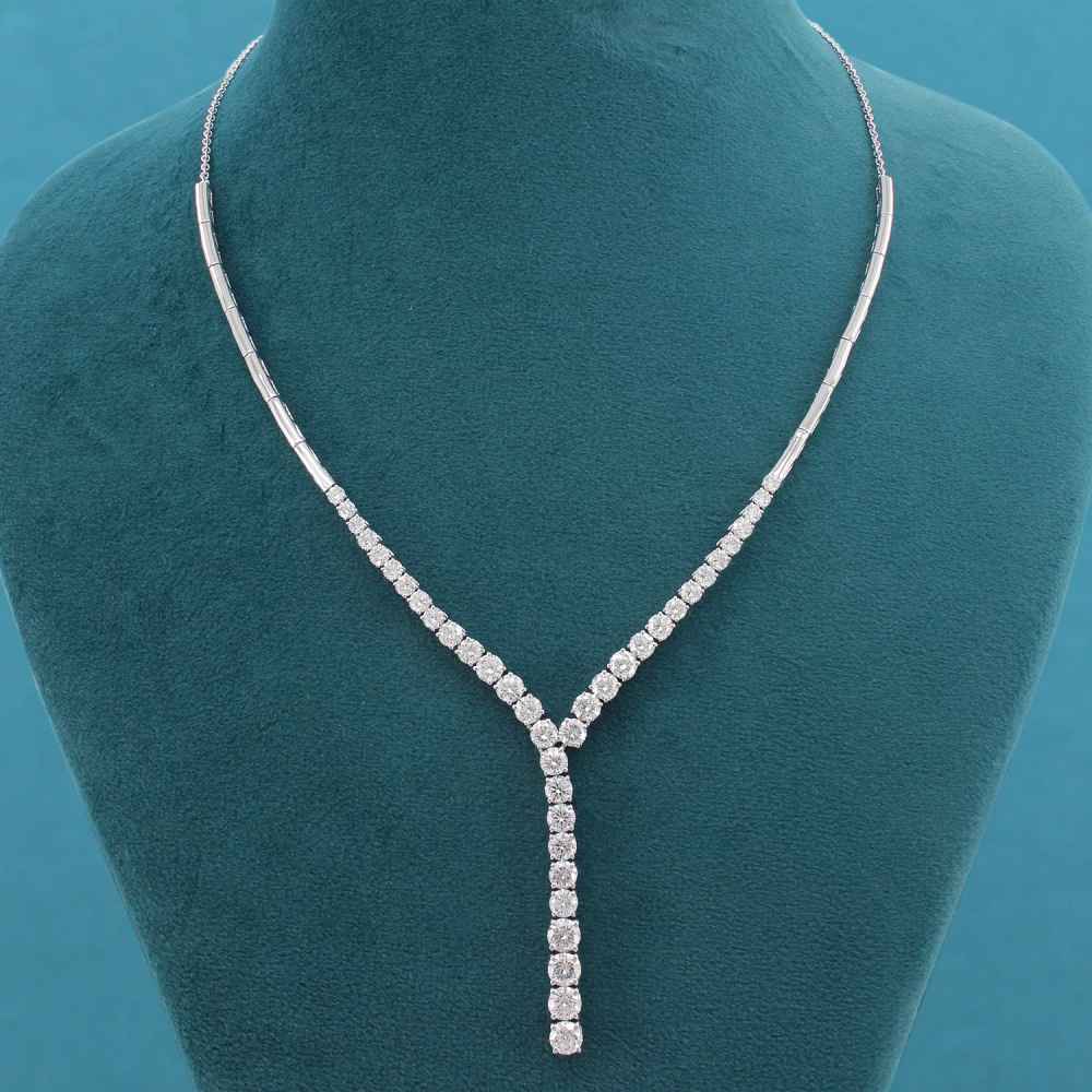 Serina Thread Diamond Lariat Necklace