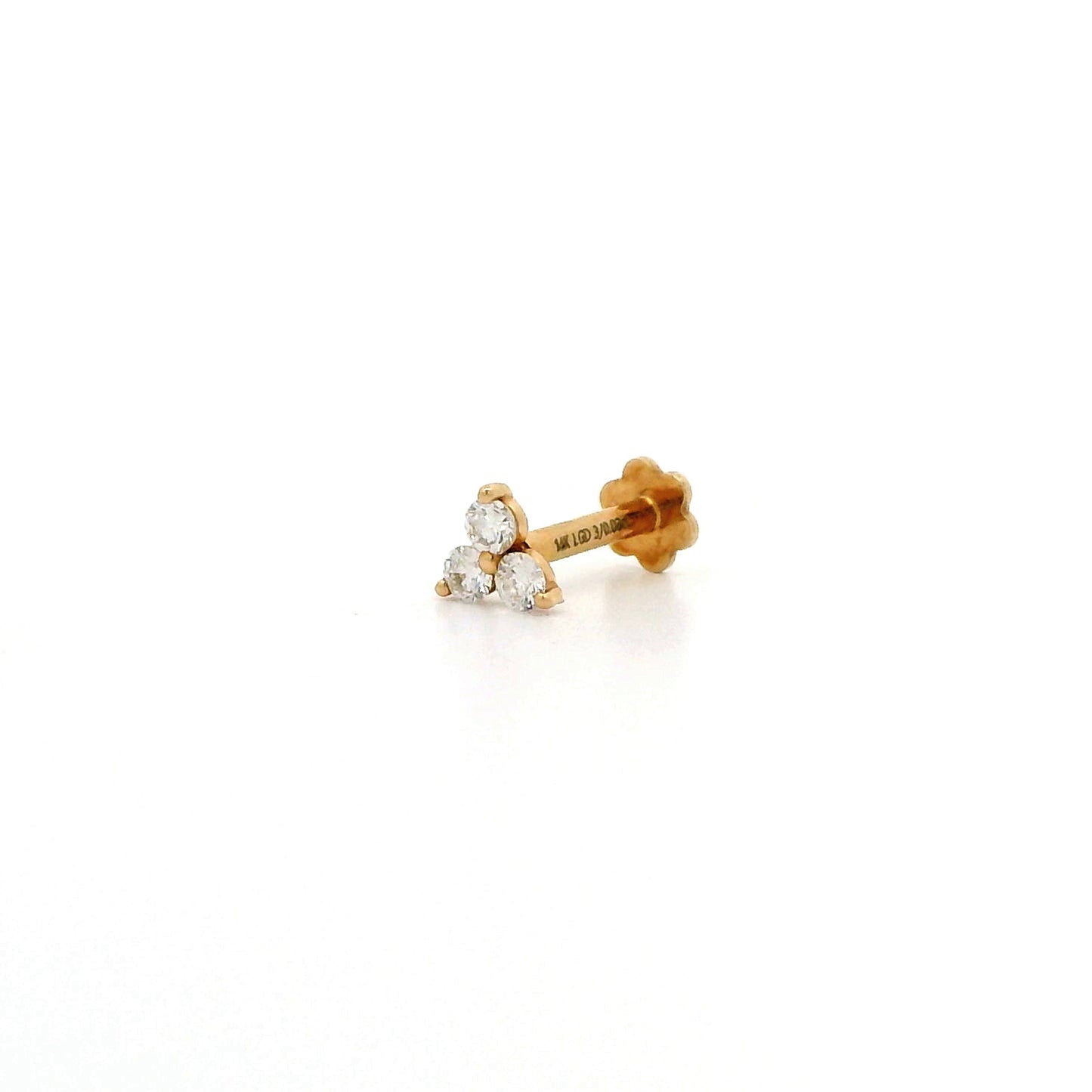 Priya Three Stone Diamond Nose Pin