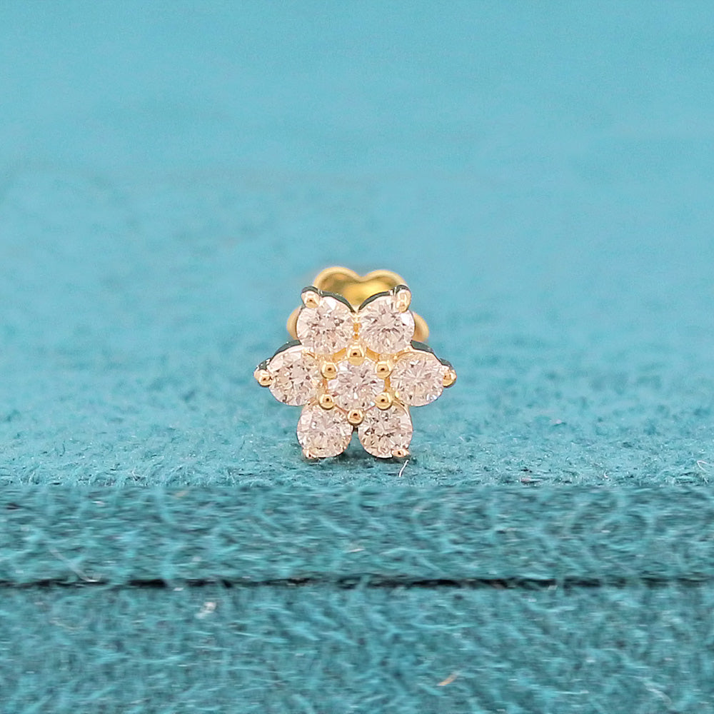 Naira Floral Diamond Nose Pin