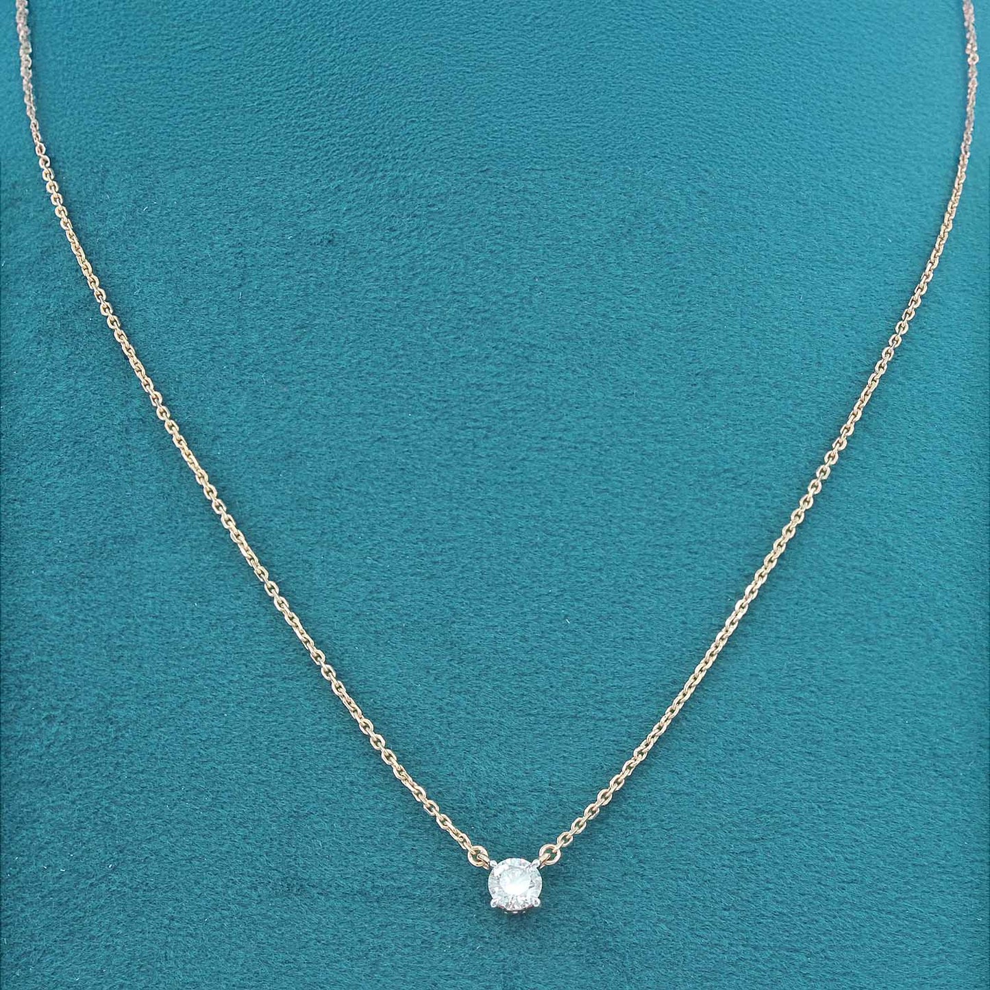 Avena Solitaire Diamond Pendant and Chain