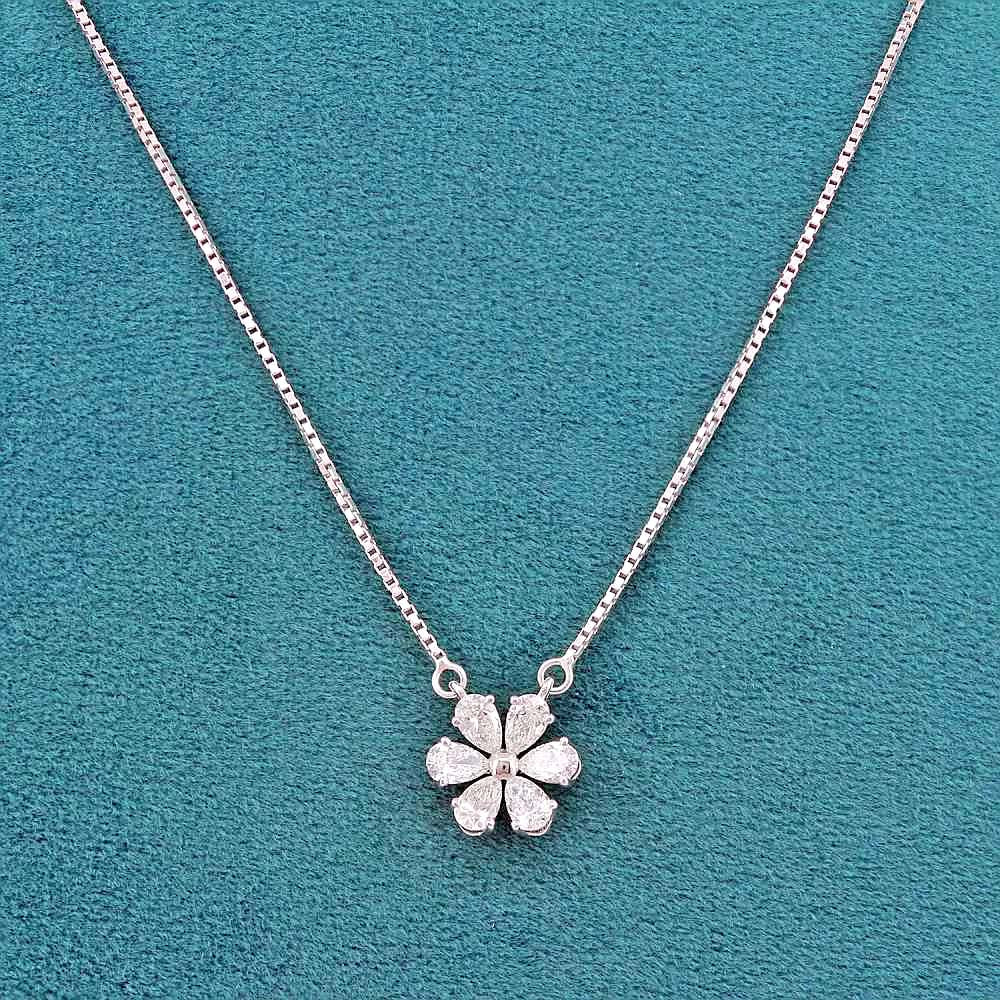 Elenai Floral Diamond Pendant with chain