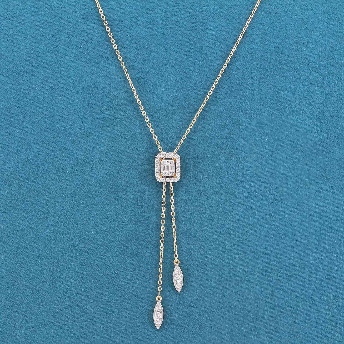 Zareen Halo Diamond Pendant with chain