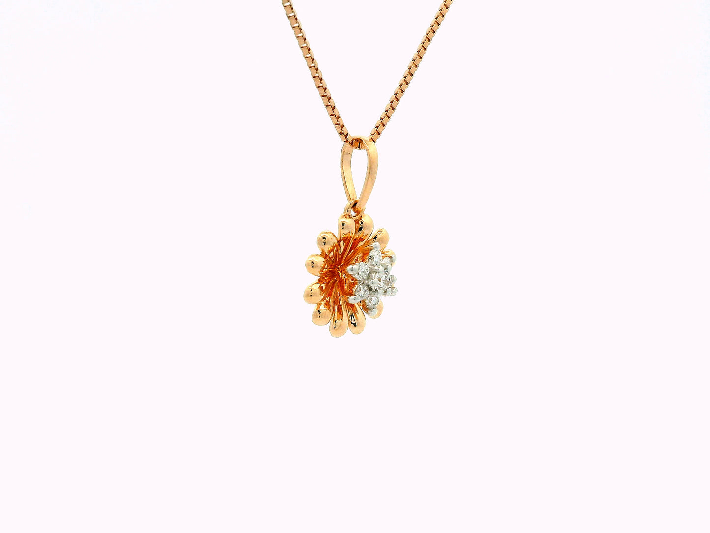 Aelira Floral Diamond Pendant with chain