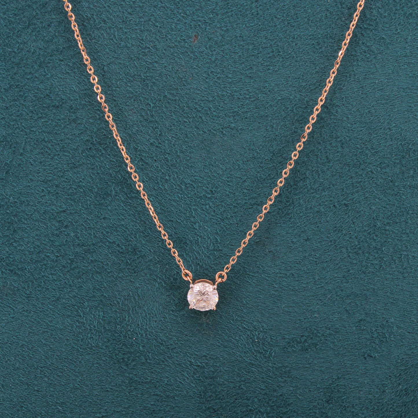 Liora Solitaire Diamond Pendant and Chain