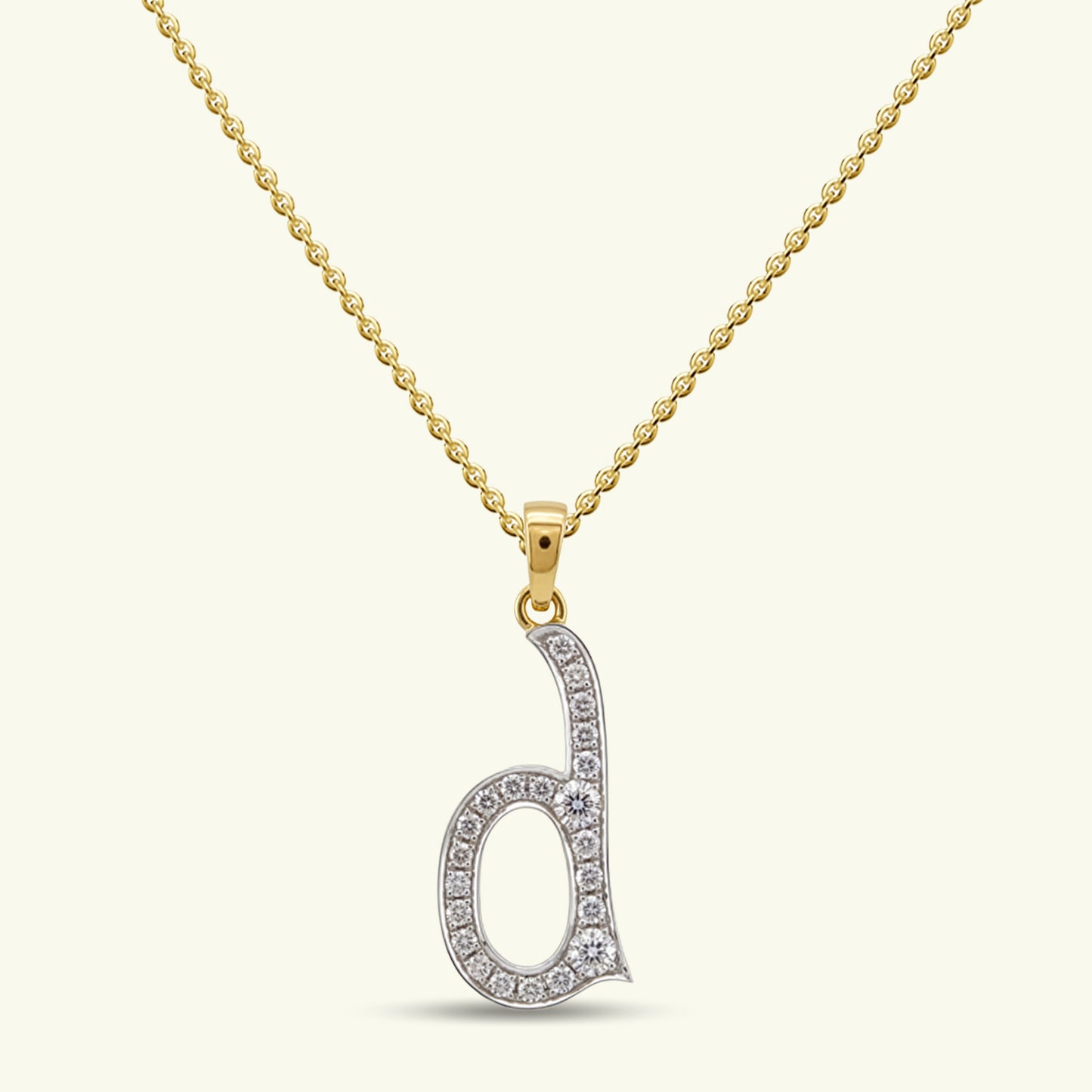 Delara D Initial Diamond Pendant