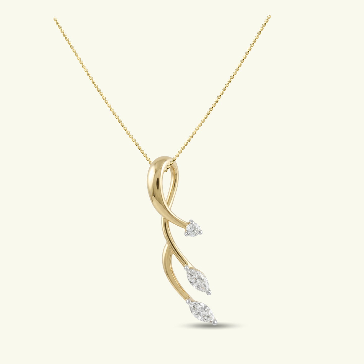 Elowen Leaf Diamond Pendant