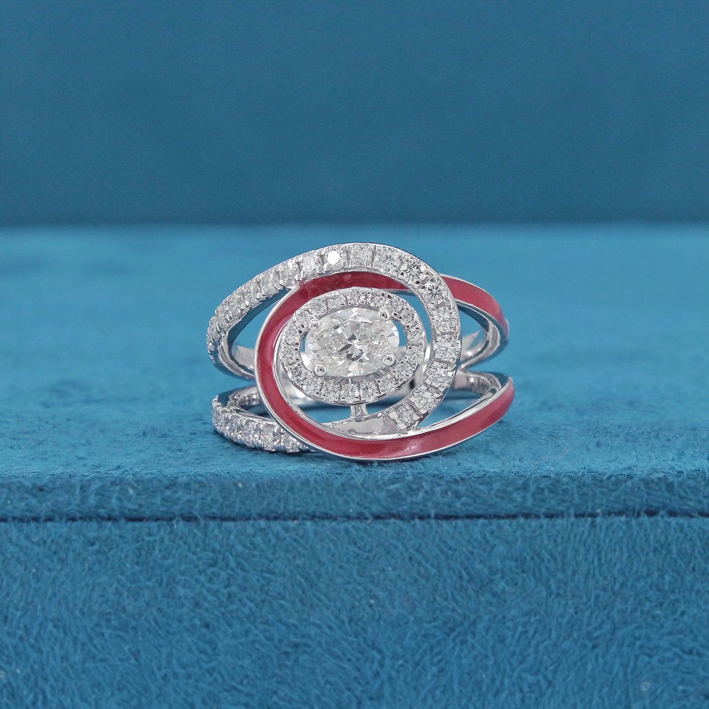 Zafira Enamel Diamond Ring