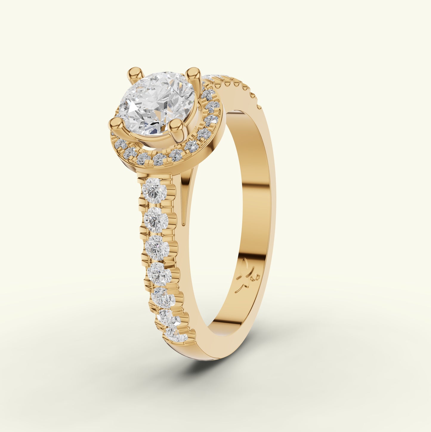 Orielle Halo Solitaire Diamond Engagement Ring