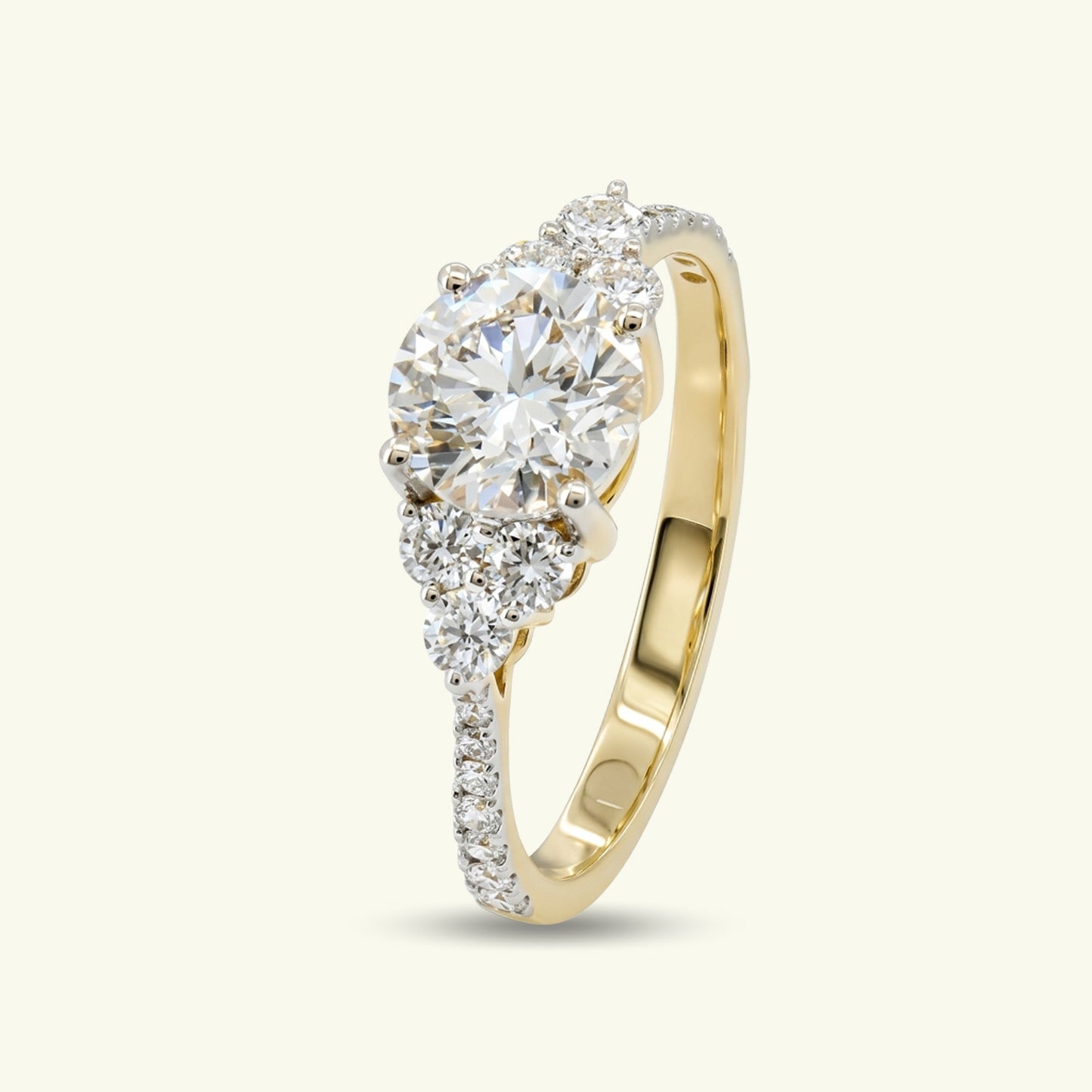 Orvian Beam Diamond Solitaire Ring