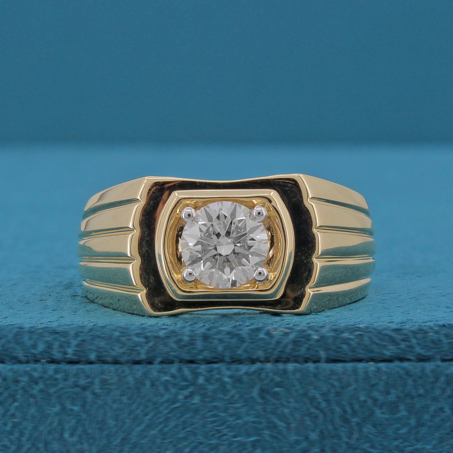 Rhaelon Mens Solitaire Diamond Ring