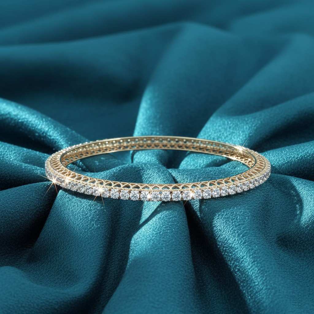Thalena Line Diamond Bangle