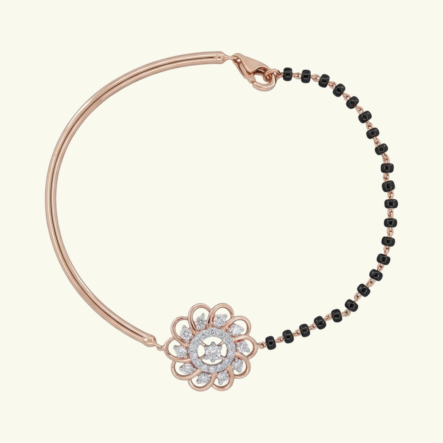 Vyona Floral Diamond Mangalsutra Bracelet