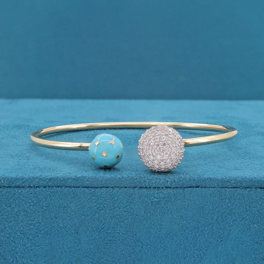 Eloré Enamel Diamond Flexible Bracelet