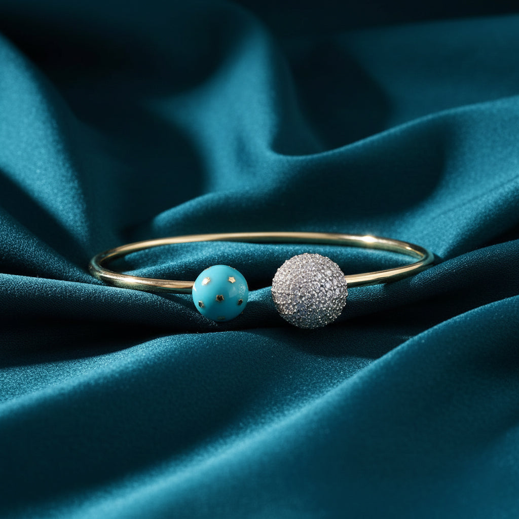 Eloré Enamel Diamond Flexible Bracelet