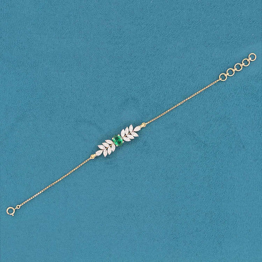 Lyra Leaf Diamond Chain Bracelet