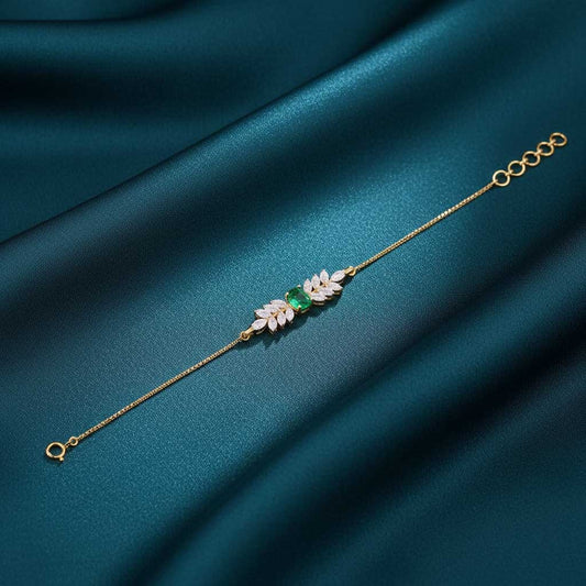 Lyra Leaf Diamond Chain Bracelet