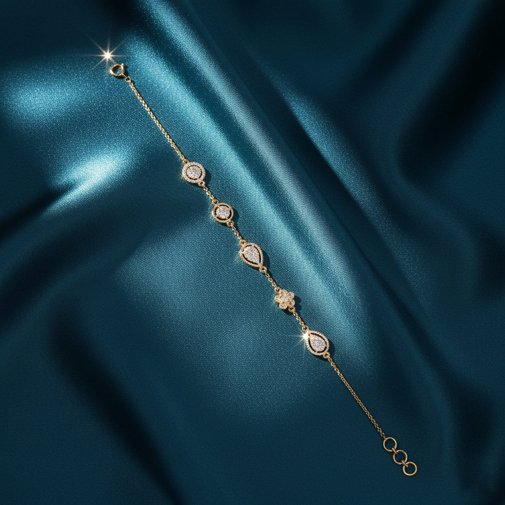 Roselia Floral Diamond Chain Bracelet