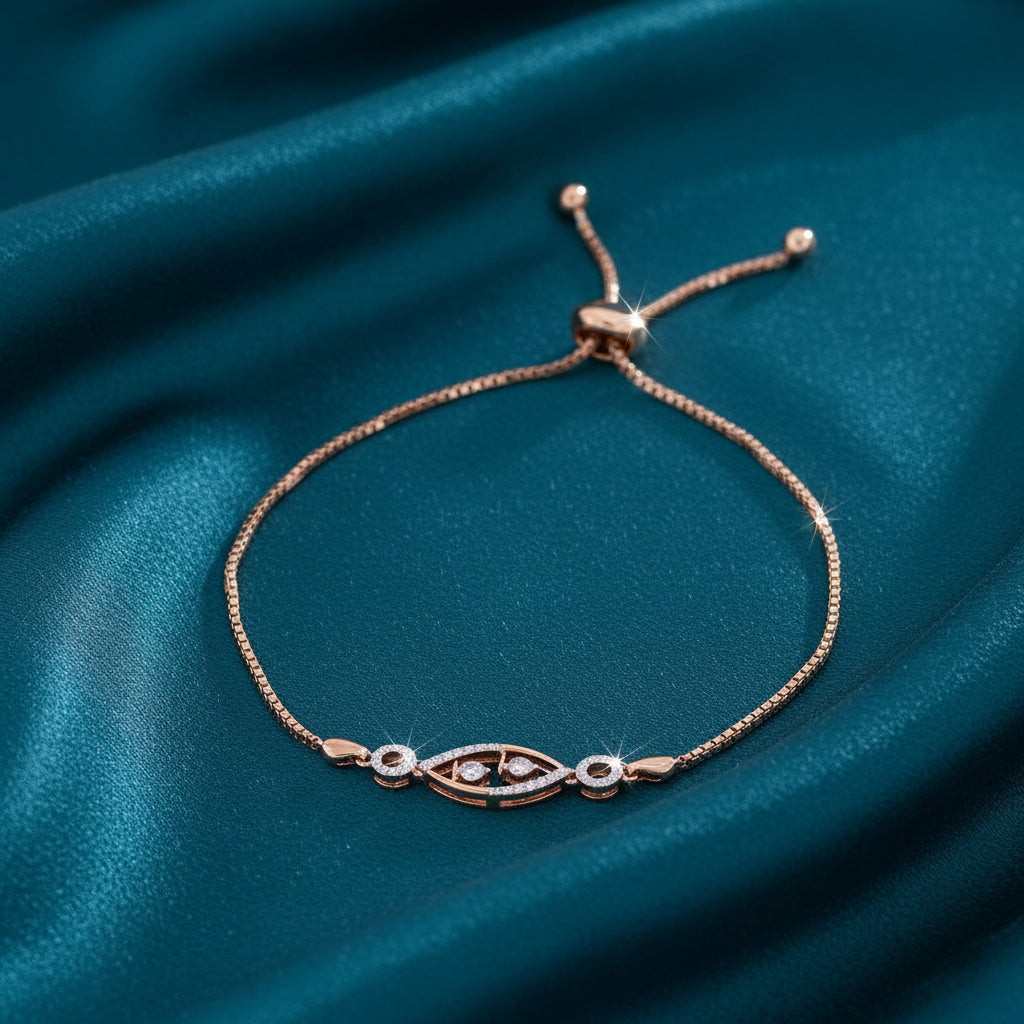 Vianth Line Diamond Chain Bracelet