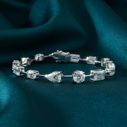 Vivenza Row Diamond Tennis Bracelet